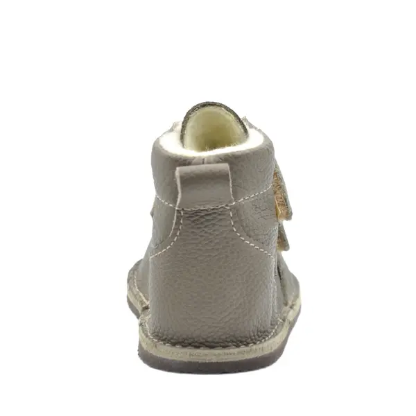 Ghete Barefoot, captuseala din blana, talpa felxibila, khaki_RO-114-6-17_Pebebe