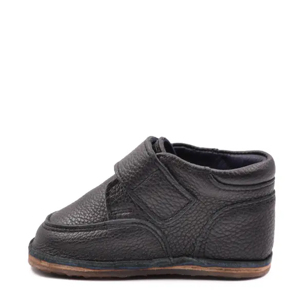 Ghete barefoot din piele naturala pentru copii, primii pasi, inchidere cu scai si talpa din flexibila, negru_RO-14-1-19_Pebebe