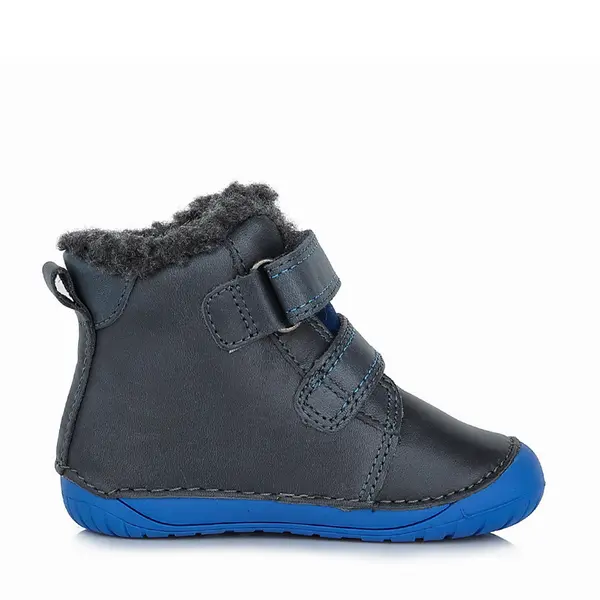 Ghete Barefoot, piele naturala, captusite, bleumarin, dinozaur, D.D.Step_W070-327-20_Pebebe