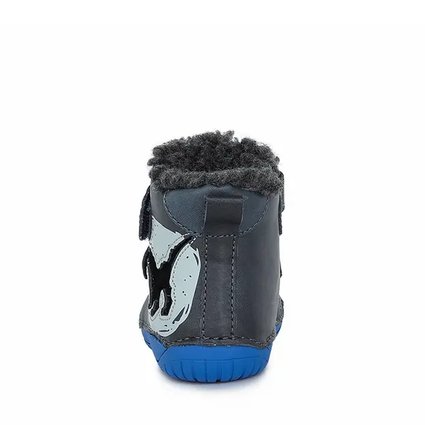 Ghete Barefoot, piele naturala, captusite, bleumarin, dinozaur, D.D.Step_W070-327-20_Pebebe