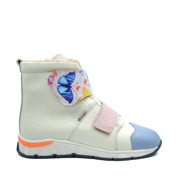 Ghete fete, piele naturala, roz, fluturas, Ronja_Ari-209-1-31_Pebebe