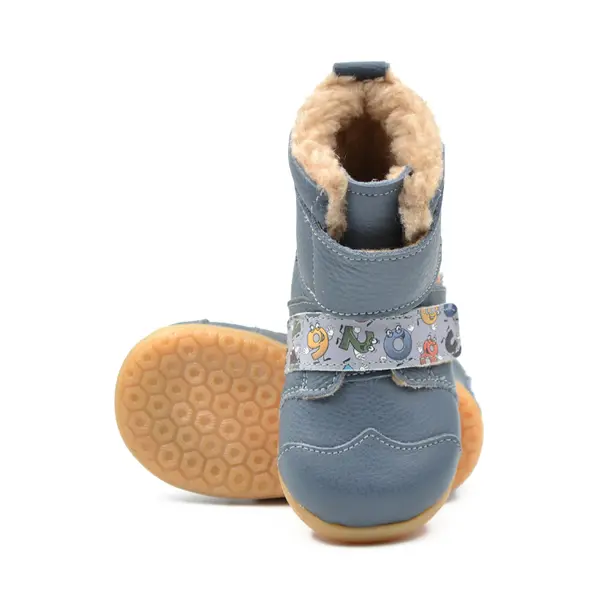 Ghete primii pasi, piele naturala, talpa flexibila, gri, cifre, Luis_Ari-202-25_Pebebe