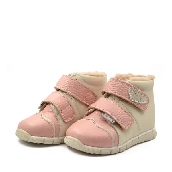 Ghete primii pasi, piele naturala, talpa flexibila, bej roz, Gloria_Ari-206-25_Pebebe