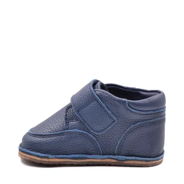 Ghete barefoot din piele naturala pentru copii, primii pasi, inchidere cu scai si talpa din flexibila, bleumarin_RO-14-3-18_Pebebe