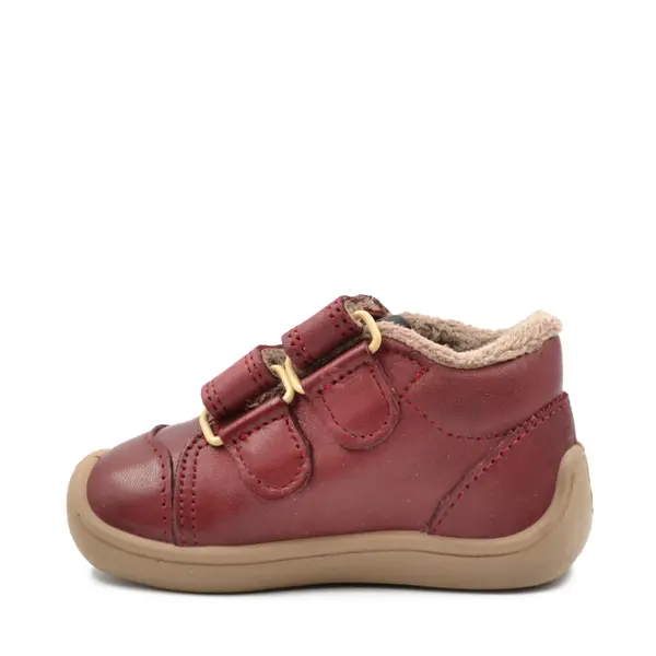 Ghete barefoot copii, piele naturala, captuseala textila, Burgundy, Elf Step tex, Bar3foot_5905811261761_Pebebe