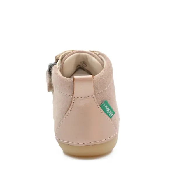 Pantofi Sonizip, piele naturala, talpa flexibila, bej, Kickers_947792-10-113-18_Pebebe