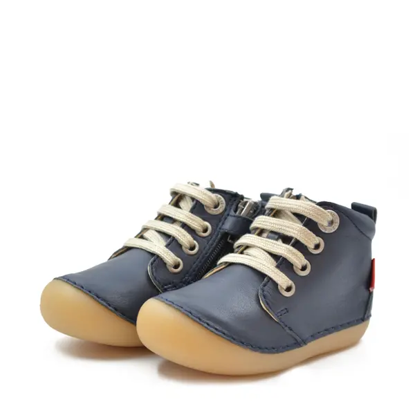 Pantofi Sonizip, piele naturala, talpa flexibila, bleumarin, Kickers_947791-10-10-19_Pebebe