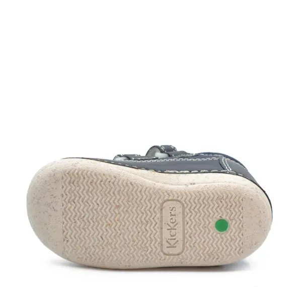 Pantofi Sostankro, piele naturala si material textil, talpa flexibila, bleumarin, Kickers_894560-10-101-19_Pebebe
