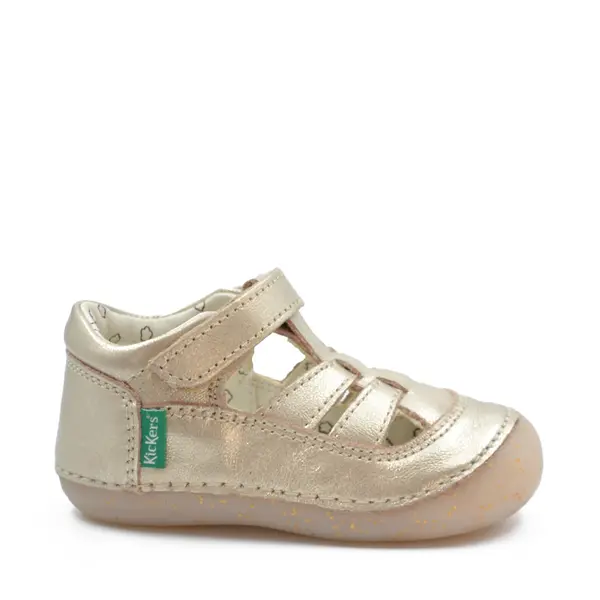 Sandale Sushy, piele naturala, talpa flexibila, bej auriu, Kickers_927896-10-113-20_Pebebe