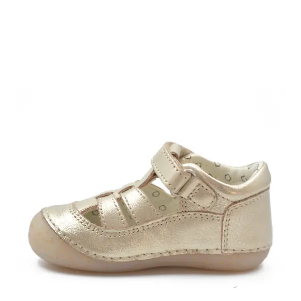 Sandale Sushy, piele naturala, talpa flexibila, bej auriu, Kickers_927896-10-113-20_Pebebe