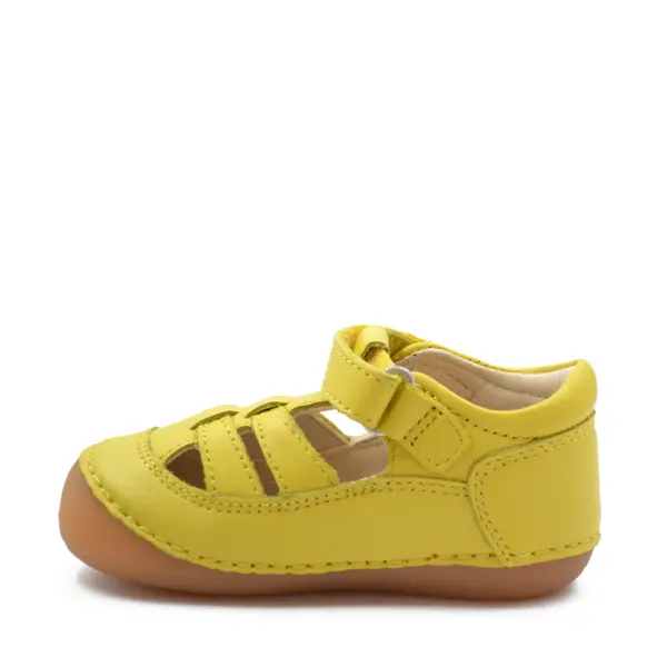 Sandale Sushy, piele naturala, talpa flexibila, galben, Kickers_611084-10-72-20_Pebebe