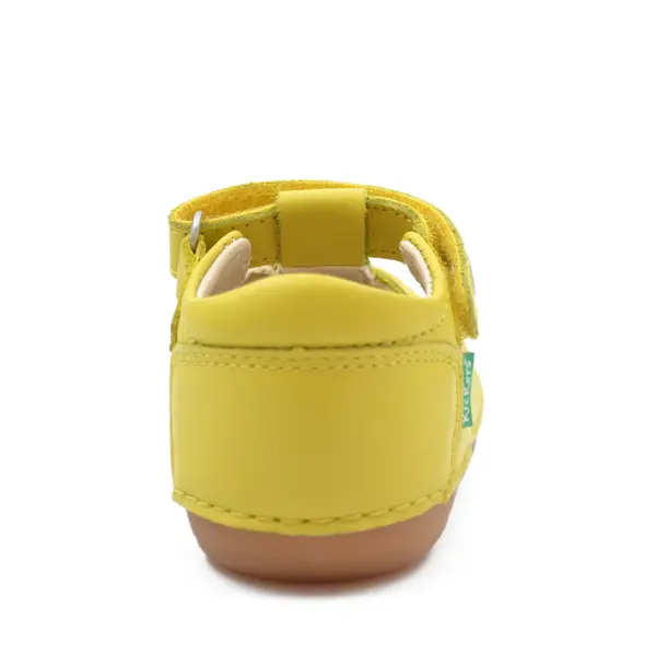 Sandale Sushy, piele naturala, talpa flexibila, galben, Kickers_611084-10-72-20_Pebebe