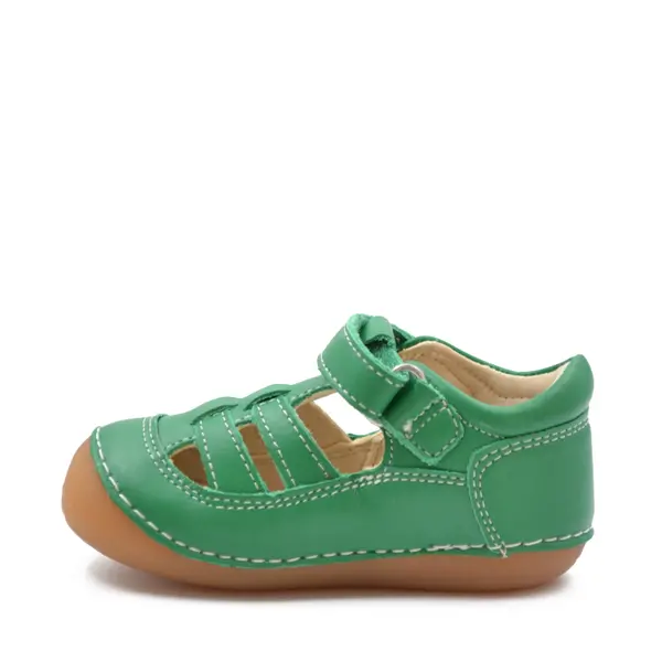 Sandale Sushy, piele naturala, talpa flexibila, verde, Kickers_611084-10-6-18_Pebebe