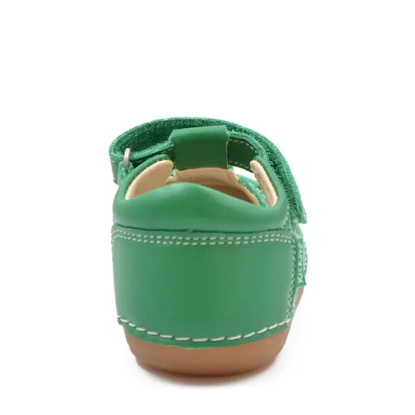 Sandale Sushy, piele naturala, talpa flexibila, verde, Kickers_611084-10-6-18_Pebebe