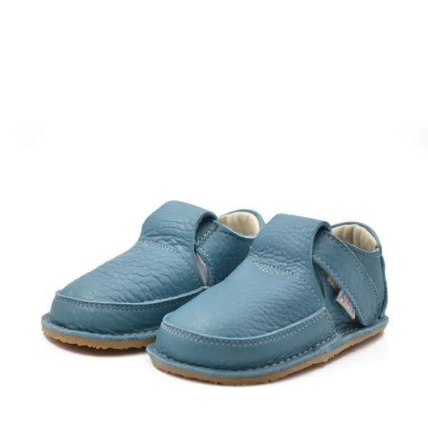 Pantofi barefoot, primii pasi, piele naturala, talpa flexibila, albastru, Artur_Ari-020-3-16_Pebebe