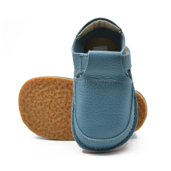Pantofi barefoot, primii pasi, piele naturala, talpa flexibila, albastru, Artur_Ari-020-3-16_Pebebe