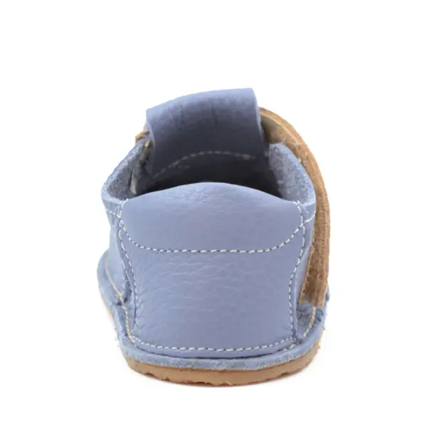 Pantofi barefoot, primii pasi, piele naturala, talpa flexibila, albastru, ursulet, Elvin_Ari-012-16_Pebebe