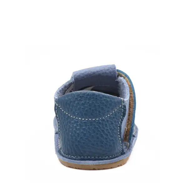 Pantofi barefoot, primii pasi, piele naturala, talpa flexibila, albastru, ursulet, Happy Koala_Ari-009-16_Pebebe