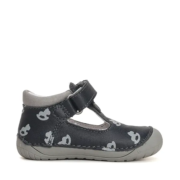 Pantofi decupati, piele naturala, primii pași, Barefoot, bleumarin, calut, D.D.Step_H070-41464A-20_Pebebe