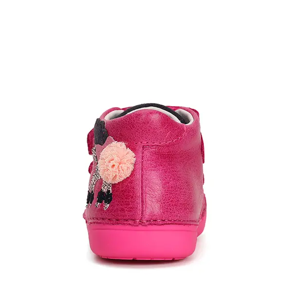 Pantofi din piele naturala, barefoot, roz, pudel, D.D.Step_S066-41382A-23_Pebebe