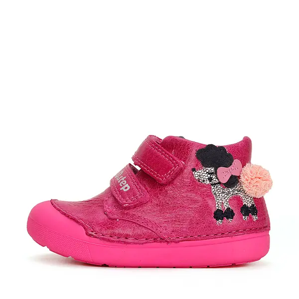 Pantofi din piele naturala, barefoot, roz, pudel, D.D.Step_S066-41382A-24_Pebebe