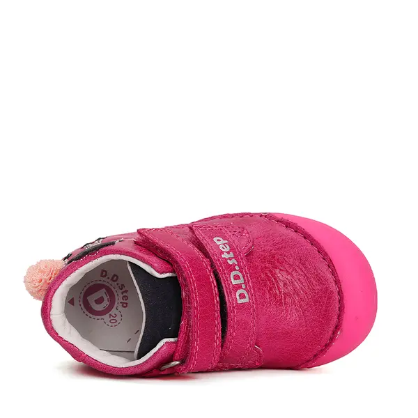 Pantofi din piele naturala, barefoot, roz, pudel, D.D.Step_S066-41382A-24_Pebebe