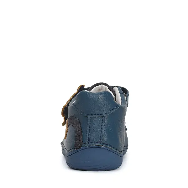 Pantofi din piele naturala, baieti, barefoot, albastru, tigru, D.D.Step_S073-41369-20_Pebebe