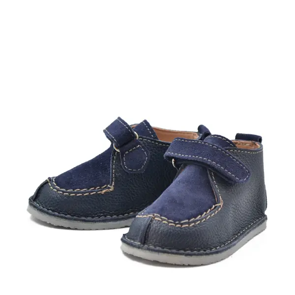 Pantofi din piele naturala pentru copii, talpa cauciuc, scai, Bubu, bleumarin_RO-110-5-17_Pebebe
