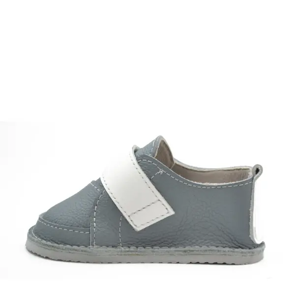 Pantofi din piele pentru copii, talpa cauciuc, gri_RO-102-2-17_Pebebe