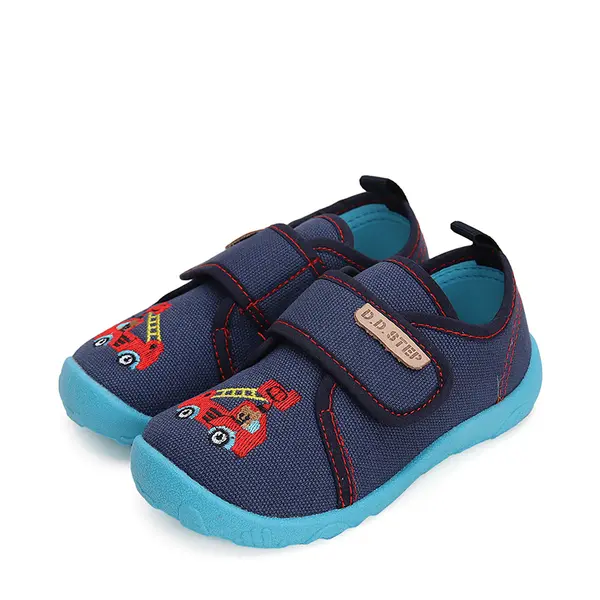 Pantofi interior, material textil, bleumarin, masinuță de pompieri, D.D.Step_CSB-41280AM-31_Pebebe