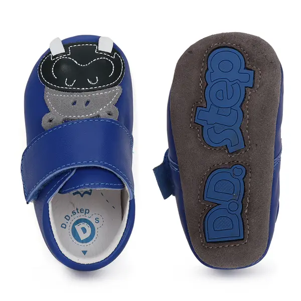Pantofi primii pasi, interior,  piele naturala, albastru inchis, hipopotam, D.D.Step_K1596-41650-18/19_Pebebe