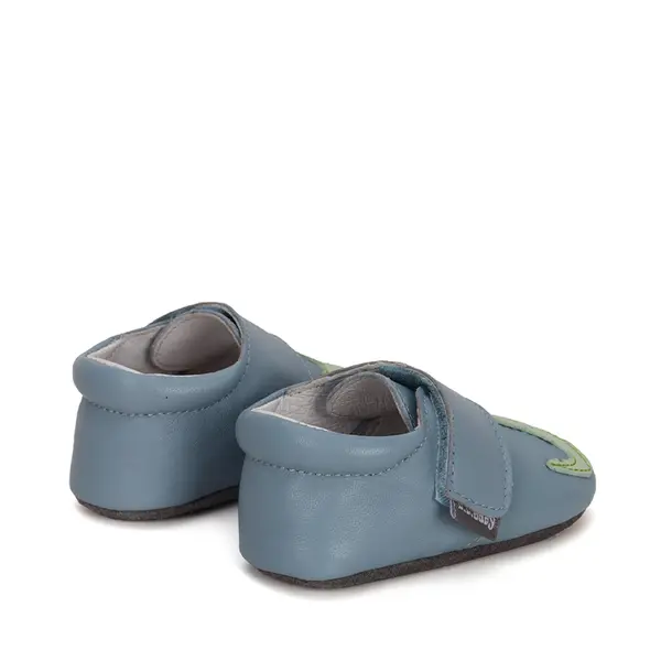 Pantofi primii pasi, interior,  piele naturala, albastru, crocodil, D.D.Step_K1596-41603-18/19_Pebebe