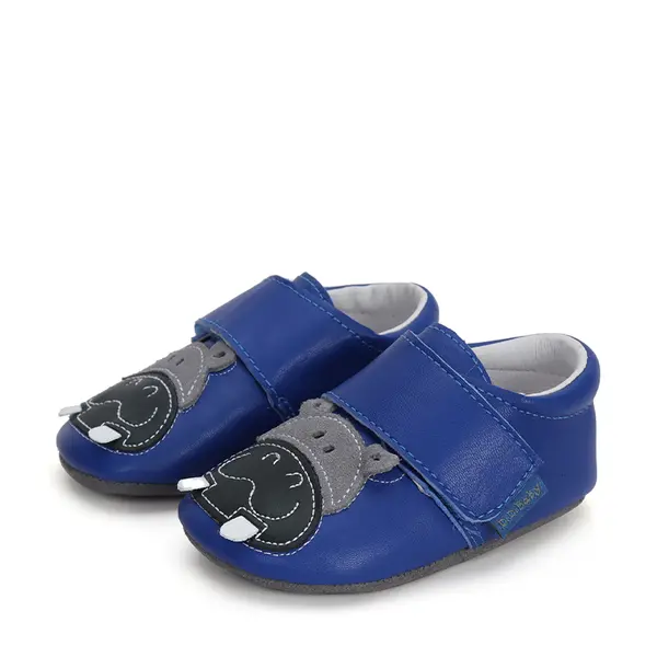 Pantofi primii pasi, interior,  piele naturala, albastru inchis, hipopotam, D.D.Step_K1596-41650-18/19_Pebebe