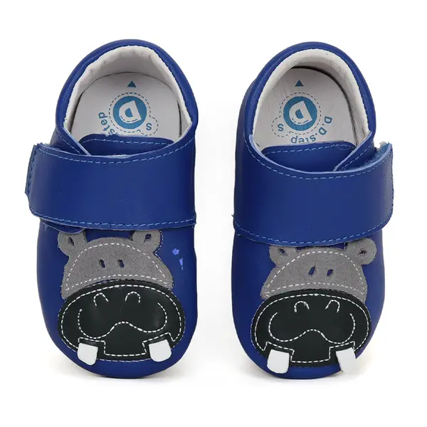 Pantofi primii pasi, interior,  piele naturala, albastru inchis, hipopotam, D.D.Step_K1596-41650-18/19_Pebebe