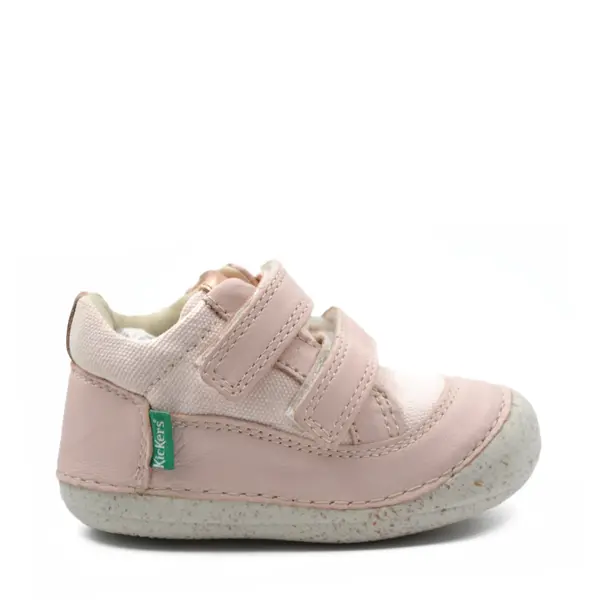 Pantofi Sostankro, piele naturala si material textil, talpa flexibila, roz deschis, Kickers_894561-10-131-21_Pebebe