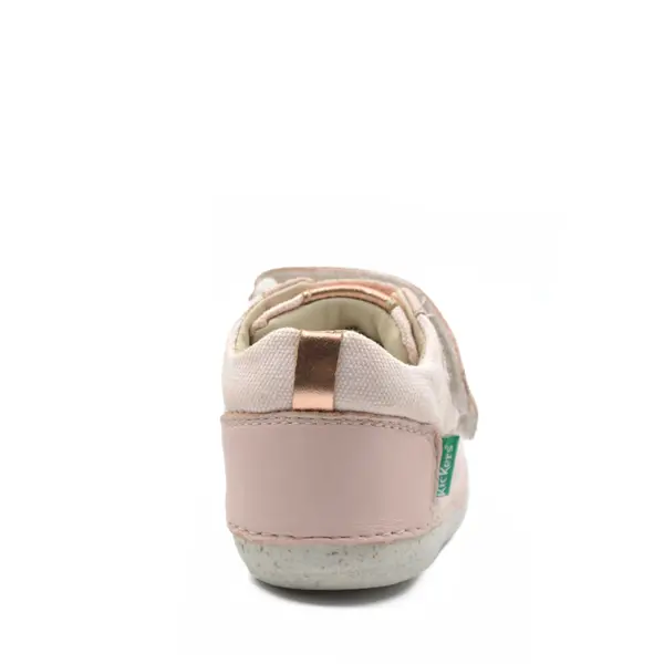 Pantofi Sostankro, piele naturala si material textil, talpa flexibila, roz deschis, Kickers_894561-10-131-21_Pebebe