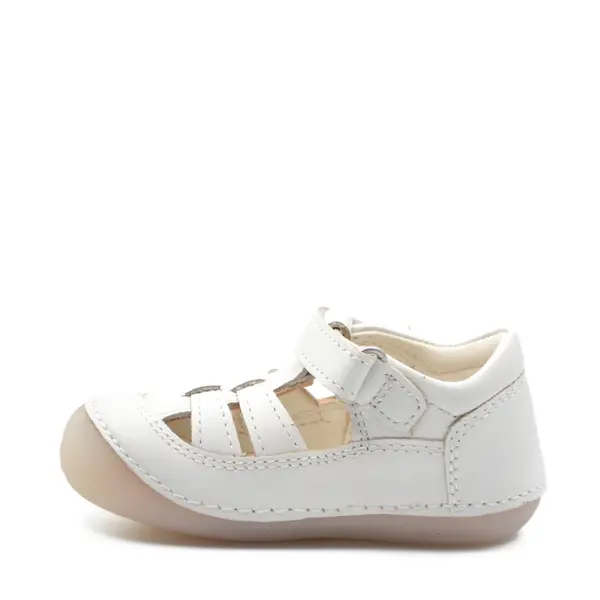 Sandale Sushy, piele naturala, talpa flexibila, alb, Kickers_611084-10-3-18_Pebebe