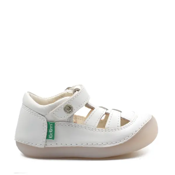 Sandale Sushy, piele naturala, talpa flexibila, alb, Kickers_611084-10-3-18_Pebebe