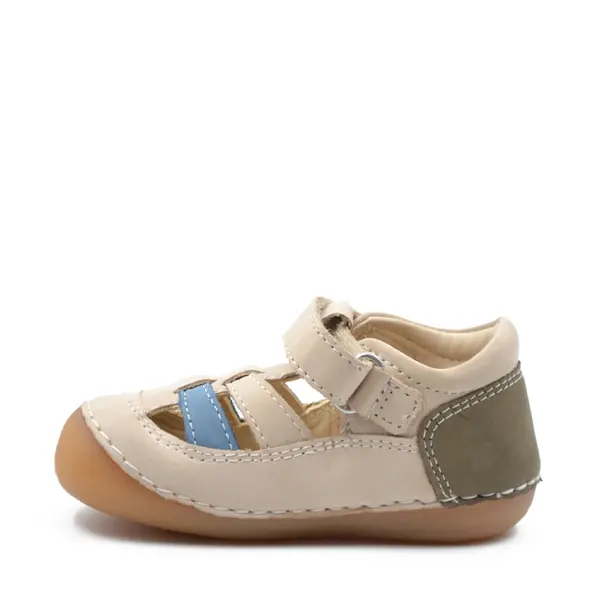 Sandale Sushy, piele naturala, talpa flexibila, bej khaki, Kickers_611086-10-113-19_Pebebe