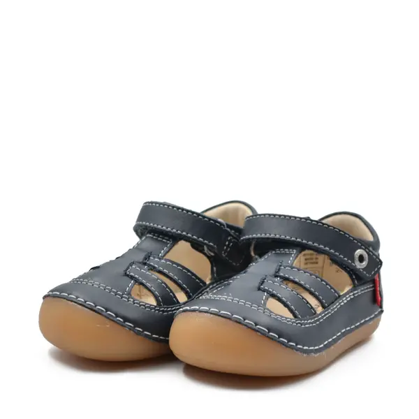 Sandale Sushy, piele naturala, talpa flexibila, bleumarin, Kickers_611084-10-102-18_Pebebe