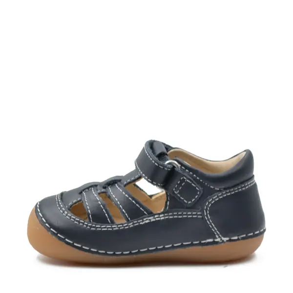 Sandale Sushy, piele naturala, talpa flexibila, bleumarin, Kickers_611084-10-102-18_Pebebe