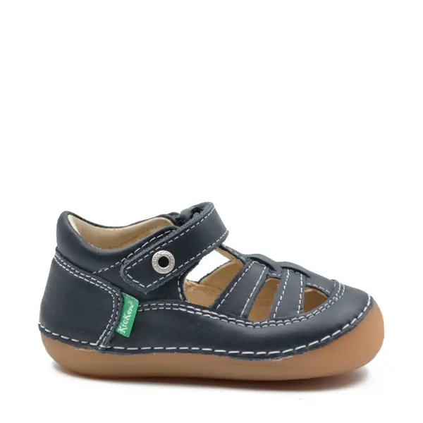 Sandale Sushy, piele naturala, talpa flexibila, bleumarin, Kickers_611084-10-102-18_Pebebe