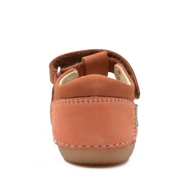 Sandale Sushy, piele naturala, talpa flexibila, camel orange, Kickers_611086-10-116-18_Pebebe