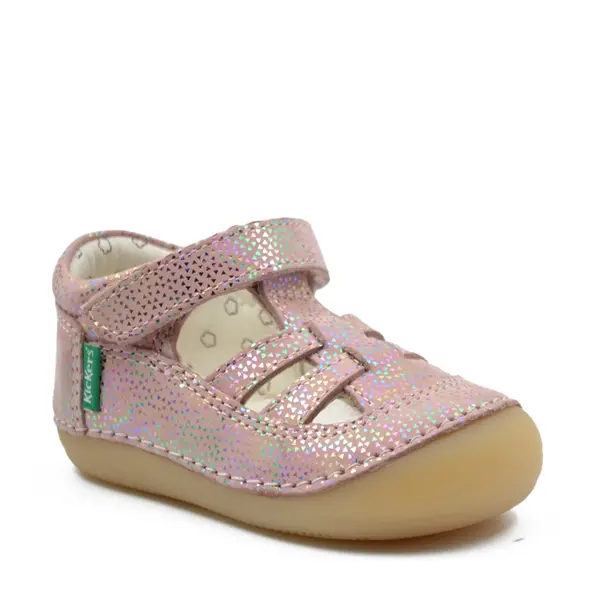 Sandale Sushy, piele naturala, talpa flexibila, roz, Kickers_927897-10-133-19_Pebebe