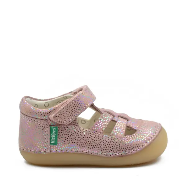 Sandale Sushy, piele naturala, talpa flexibila, roz, Kickers_927897-10-133-20_Pebebe