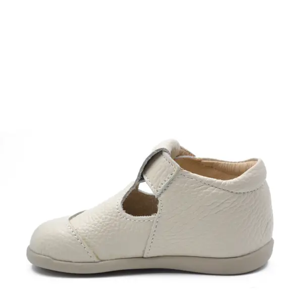 Pantofi din piele naturala, decupati, primii pași, crem, Clarice_ARI-30-3-24_Pebebe
