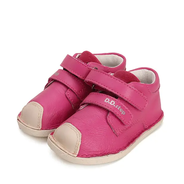 Pantofi barefoot copii, piele naturala, talpa din cauciuc, fuchsia, D.D.Step_S085-41744C-22_Pebebe