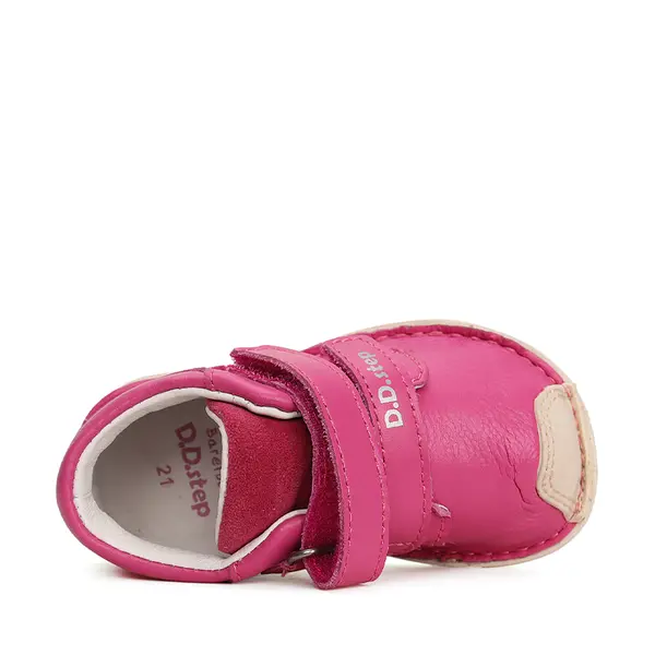 Pantofi barefoot copii, piele naturala, talpa din cauciuc, fuchsia, D.D.Step_S085-41744C-22_Pebebe