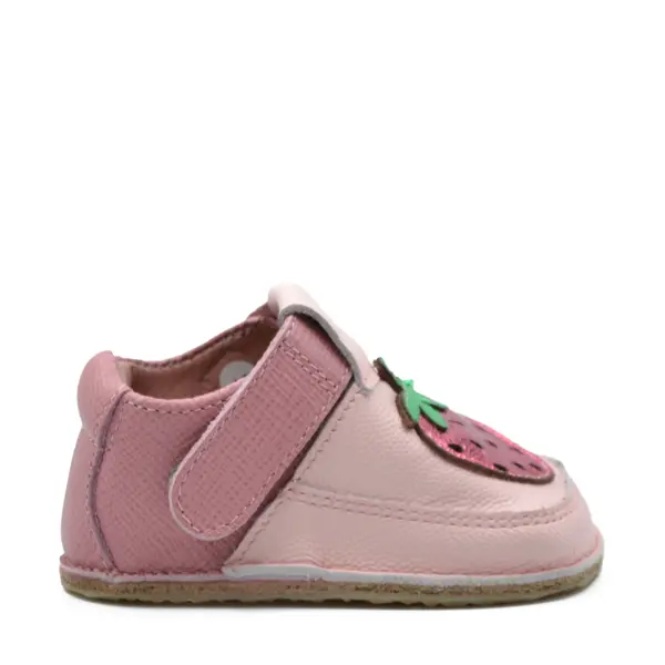 Pantofi barefoot copii, piele naturala, talpa flexibila, roz prafuit, Capsuna_RO-16-17-22_Pebebe