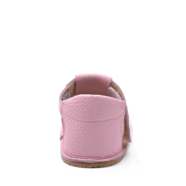 Pantofi barefoot, primii pasi, piele naturala, talpa flexibila, roz, Barbie_Ari-020-6-22_Pebebe